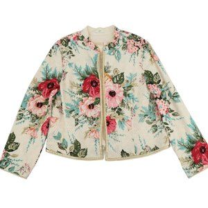 NWT J. Jill Re: Crafted Created Imagined Floral Eyelet Ribbon Trim Jacket